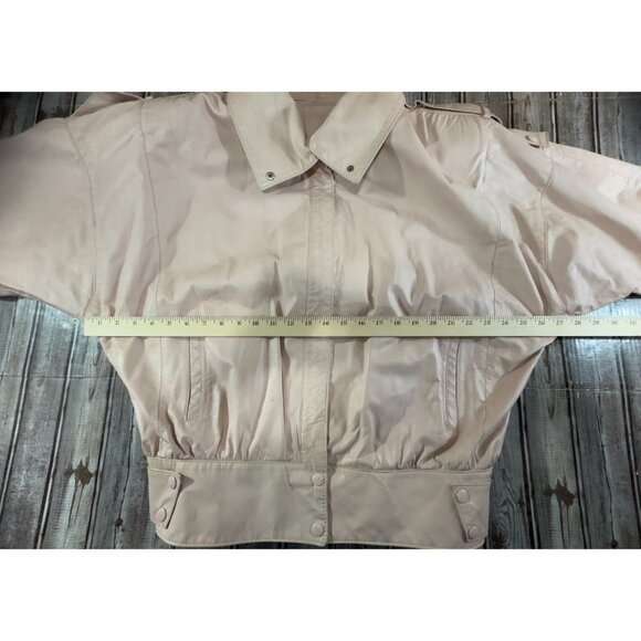 Gino di Giorgio Dolman Bat Wing Sleeve Leather Jacket sz M color Pink VTG  80's - Picture 2 of 14